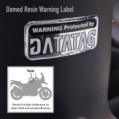 Motorcycle Domed Resin Warning Label